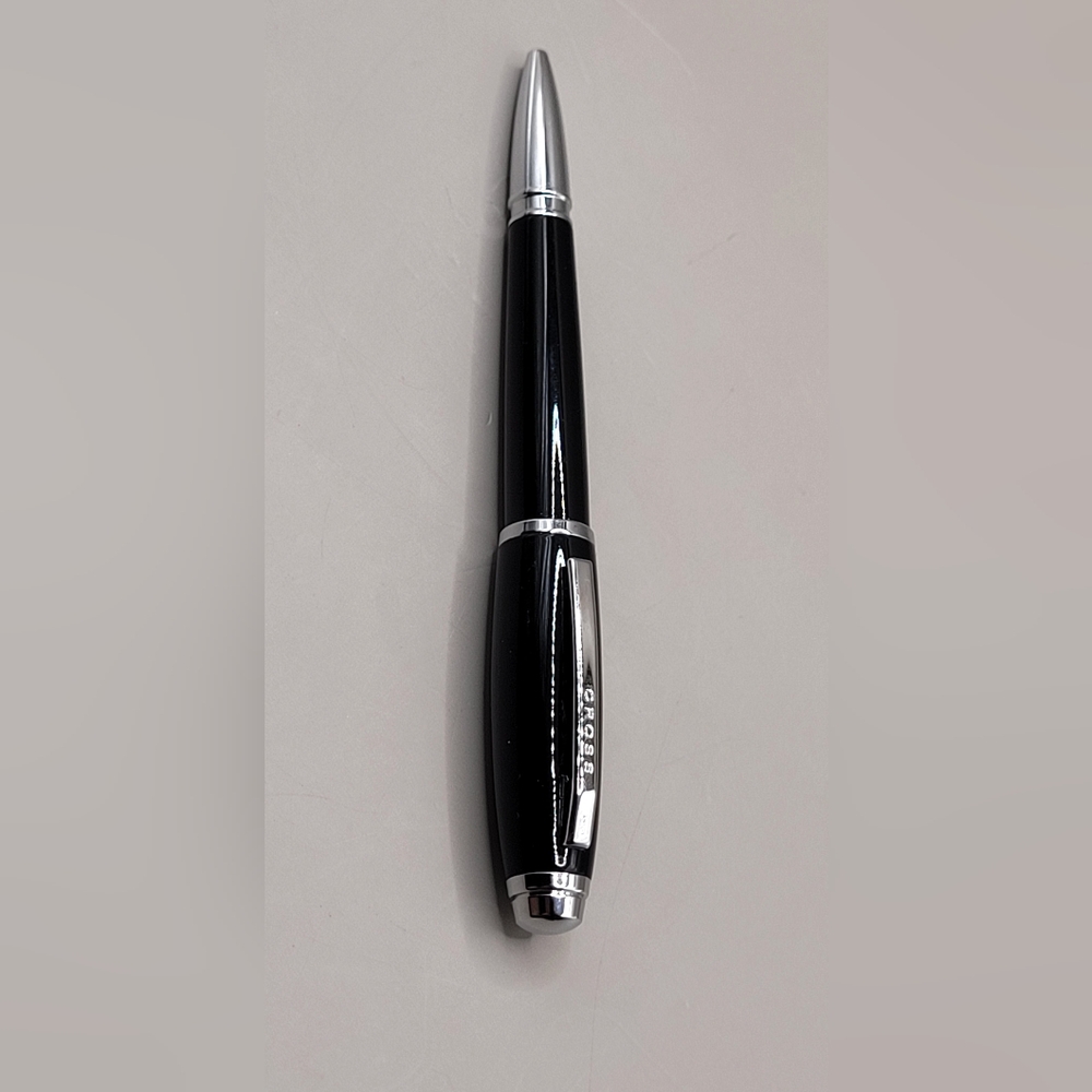 Cross Apogee Black Lacquer Chrome Ballpoint Pen (AT0122-02) Working 5.5" No Box